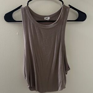 Garage Taupe Ribbed Tank Top